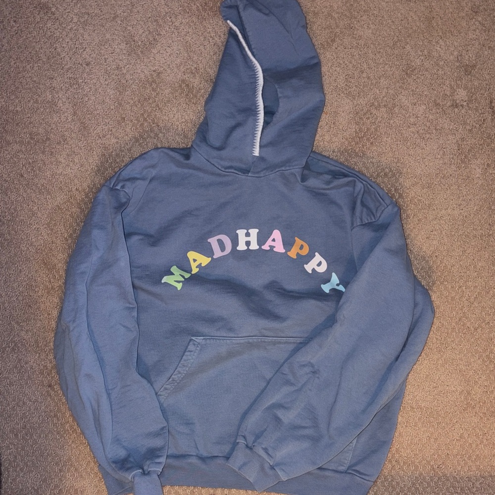 Madhappy Blue Hoodie with Multicolor Logo